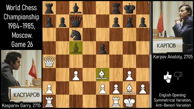 The calm before the storm / World chess championship 1984 Karpov vs Kasparov Game 26 смотреть онлайн