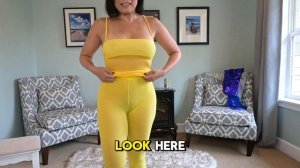 4K TRANSPARENT|Vibrant SHEER Yellow Pantyhose| Sheer Summer Dress Try On| NO PANTIES, No Bra!
