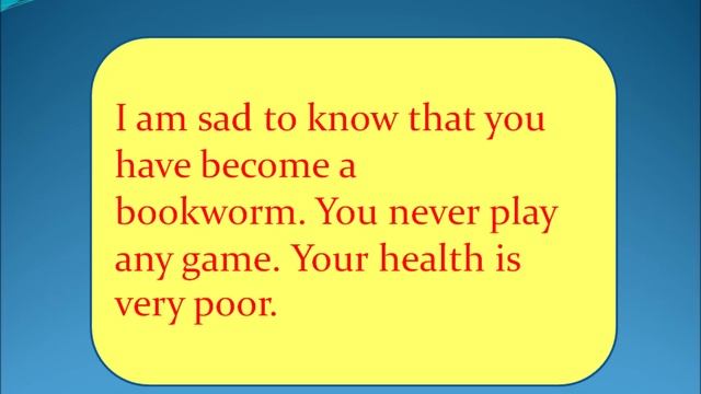 Write a letter to your younger brother, who is a book worm, persuading him to take part in games. смотреть онлайн