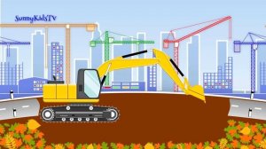 Грузовые автомобили и легковые машинки для детей. Пожарная, скорая и полиция. Мультфильм.