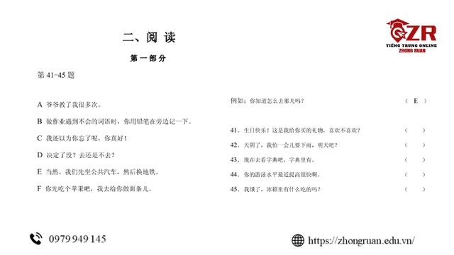 HSK TRUNG CẤP 1 - HSK 3 - ĐỀ H30000 - CÓ ĐÁP ÁN