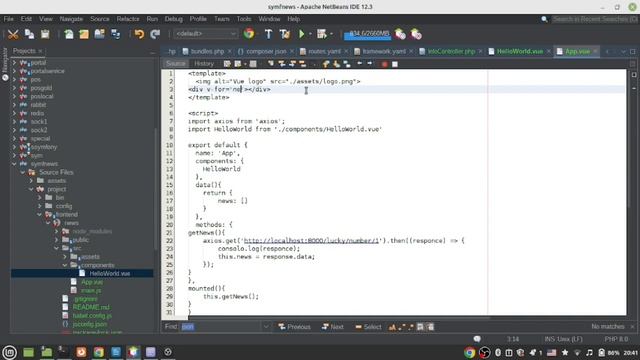 Урок 3. Symfony + Vue3. Пробрасываем данные с backend vue(frontend) смотреть онлайн