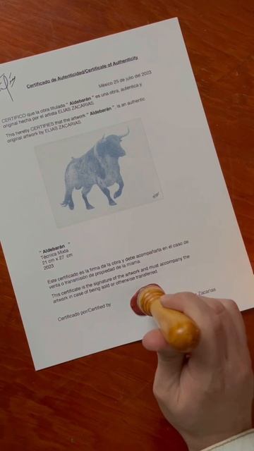 Bull Drawing Authenticity Certificate #bulldrawing #waxsealing #waxsealstamp #waxseals #waxseal смотреть онлайн