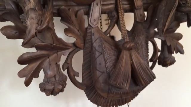 Huge Antique Black Forest 4 foot Hunter Cuckoo Clock circa 1900 смотреть онлайн