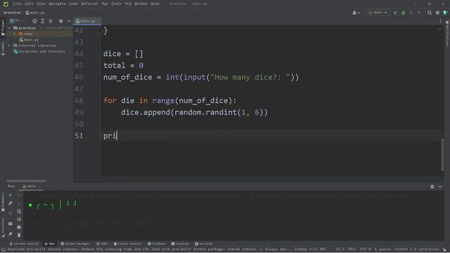 DICE ROLLER program in Python ⚂ смотреть онлайн