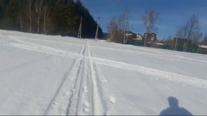 Мои покатушки с аэроранцем на лыжах.