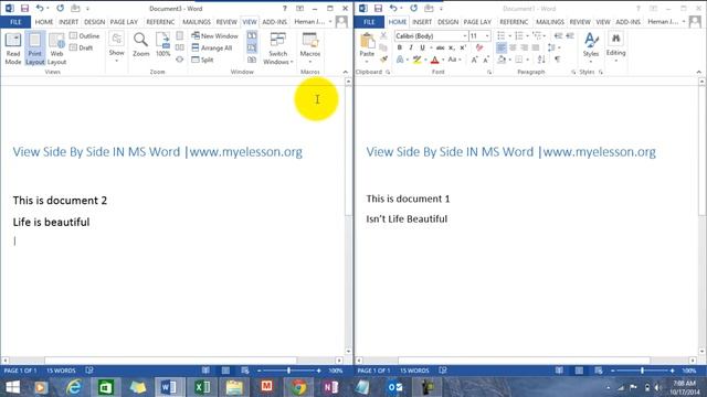 View 2 Documents Side by Side in MS Word (Hindi) смотреть онлайн