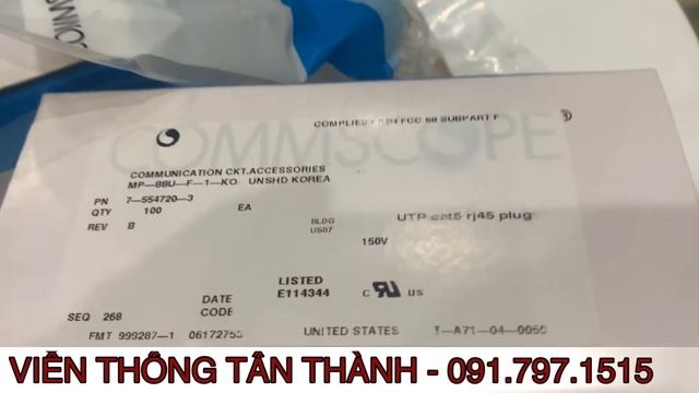 HẠT MẠNG RJ45 CAT5E COMMSCOPE/AMP MÃ 6-554720-3 смотреть онлайн