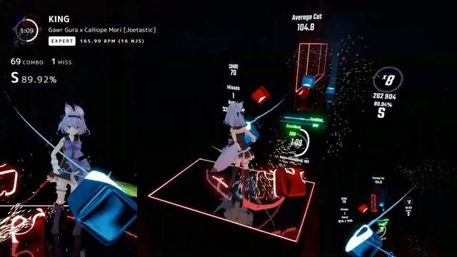 [Beatsaber] KING(Cover) - Gawr Gura x Calliope Mori [ビートセイバー] смотреть онлайн