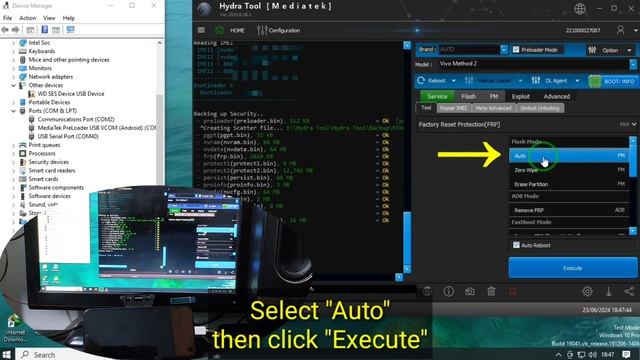 FRP Bypass Vivo Y16 (V2204) via Hydra tool смотреть онлайн