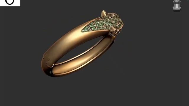 Cartier Style Panther Bracelet 3D Model / @3dartist.hrstudio смотреть онлайн