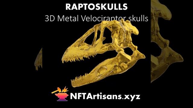 RAPTOSKULLS: Tezos NFT Interactive 3D Metal Velociraptor Skulls смотреть онлайн