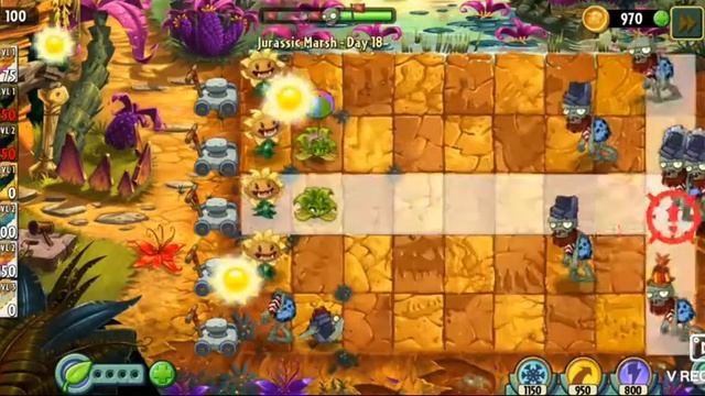 Прохождение 17-19 уровней на локации Юрский период.Plants Vs Zombies 2.