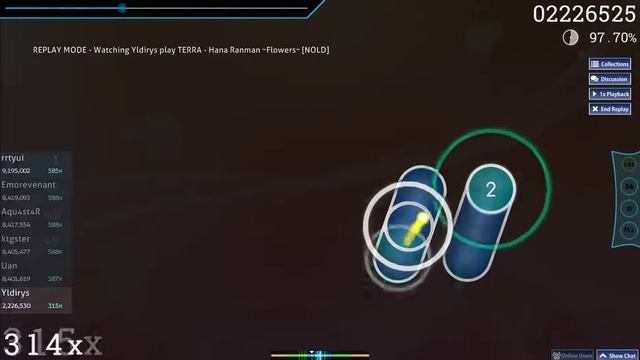 osu! - TERRA - Hana Ranman ~Flowers~ [NOLD] (98.63%) смотреть онлайн