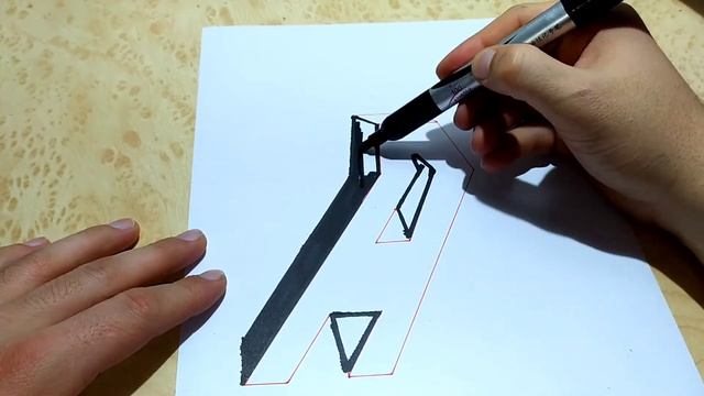 3D Искусство трюка на бумаге буква «А», с гелевый ручка смотреть онлайн