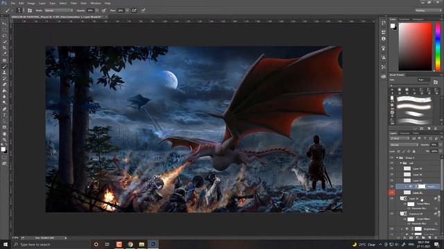 Game of Thrones Dragon - 3D Model to Matte Painting / Photoshop /LAST PART смотреть онлайн