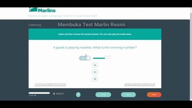 Marlins test terbaru 2021 | Listening Part 1 смотреть онлайн