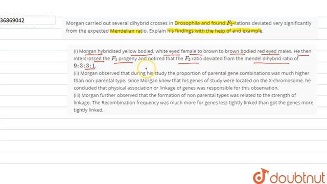 Morgan carried out several dihybrid crosses in Drosophila and found `F_(2)`-rations deviated very смотреть онлайн