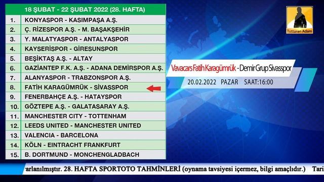 28. HAFTA SPORTOTO TAHMİNLERİ (50 kuruş) смотреть онлайн