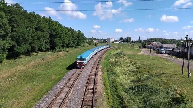 ДРБ1-04+2М62У-0260 Березина-Рабкор на перегоне Бобруйск — Красный брод. смотреть онлайн