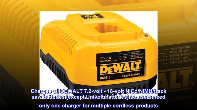 DEWALT Charger for 7.2V-18V Battery, 1-Hour Fast Charging (DC9310) , Yellow смотреть онлайн
