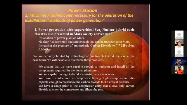 Presentation of Paras Adlakha about the operation of a Powerstation on Mars Mission 54 organized b смотреть онлайн