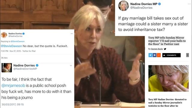 Hypocrite Tory Minister NADINE DORRIES on Online Abuse смотреть онлайн