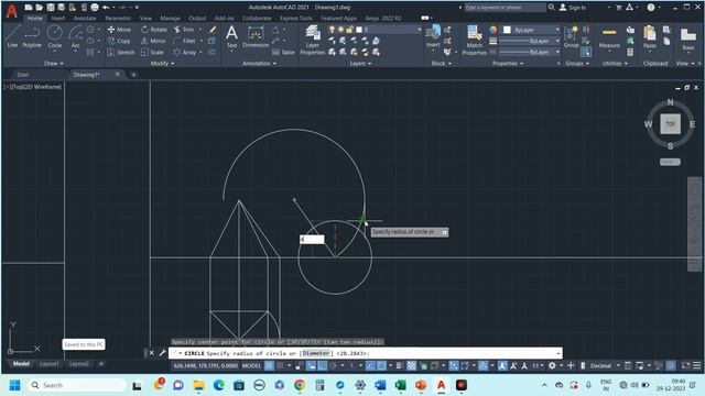Development of Surfaces - Square Pyramid base on HP and bisecting the axis using AutoCAD Software смотреть онлайн