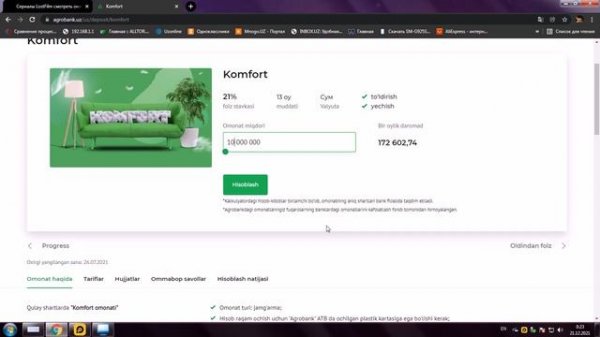 #Agrobank omonatlari