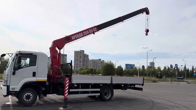 Манипулятор стрела 15 метров, кран 5 тонн, грузоподъемность борта 7 тонн. Аренда 259-52-52 смотреть онлайн