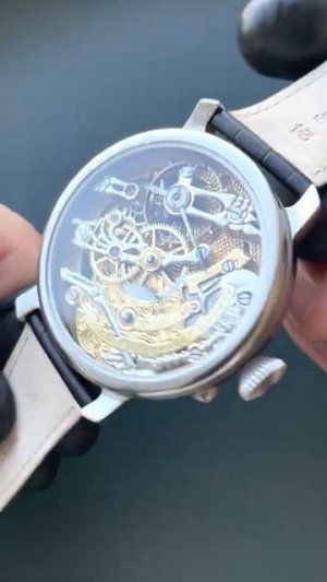 Patek Philippe швейцарские часы класса «Люкс», череп, Гравировка, скелетонизация - полный фарш 😎