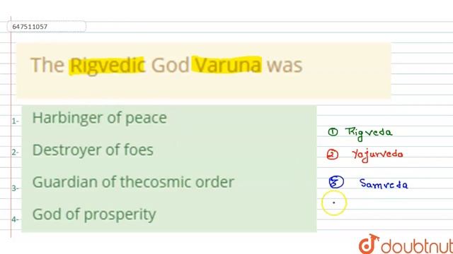 The Rigvedic God Varuna was | CLASS 14 | VEDIC CULTURE (1500 BC - 600 BC) | GENERAL KNOWLEDGE | ... смотреть онлайн