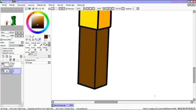 Рисуем крипера в программе PaintTool SAI смотреть онлайн