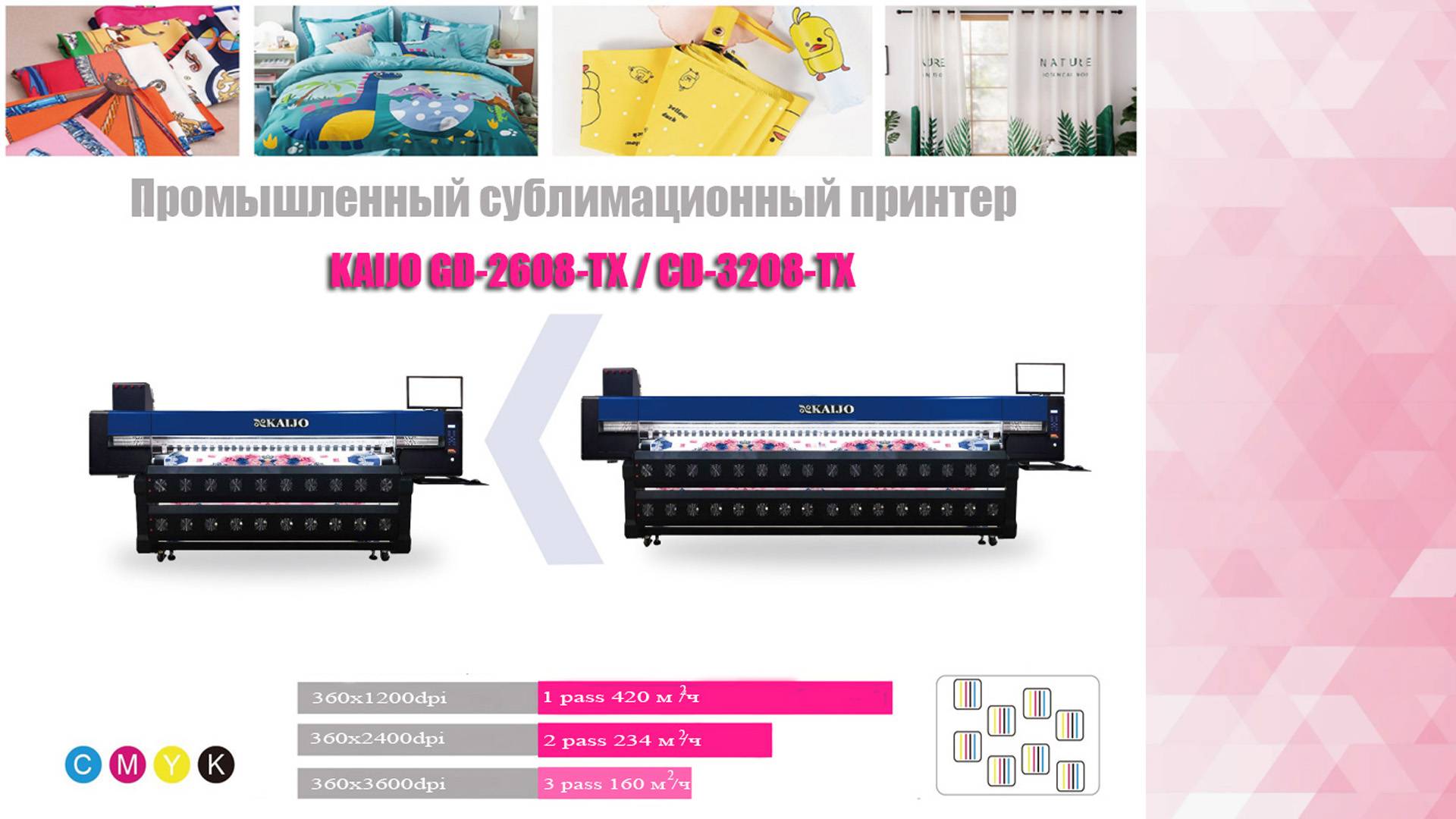 Промышленный сублимационный принтер KAIJO GD-2608-TX / GD3208-TX смотреть онлайн