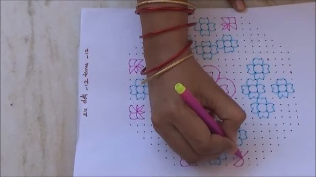 Muthyala Muggulu - Vijaya's Art - 24 dots - 12 times - 12 смотреть онлайн