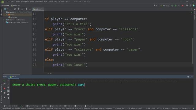 ROCK PAPER SCISSORS game in Python 🗿 смотреть онлайн