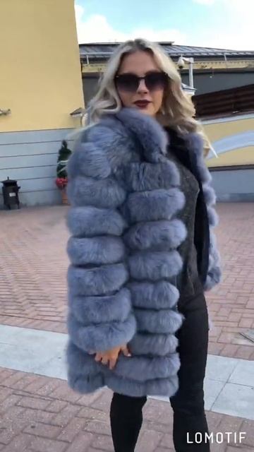 Шуба из меха песца с капюшоном смотреть онлайн