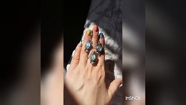 Серебряный комплект с опалом смотреть онлайн