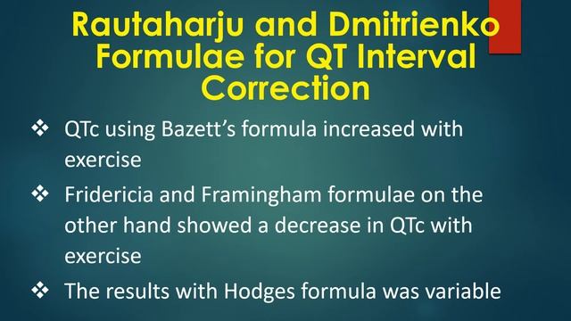 Rautaharju and Dmitrienko Formulae for QT Interval Correction смотреть онлайн