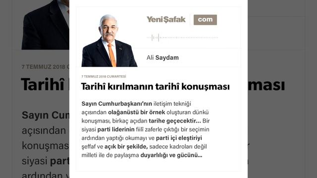 Ali Saydam-Tarihî kırılmanın tarihî konuşması-07.07.2018 смотреть онлайн