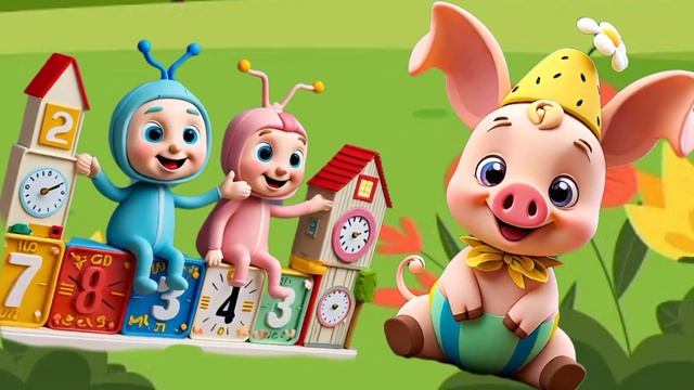 Hickory Dickory Dock Song l Cartoons for toddlers l #012 l learning videos l FC Nursery Rhymes смотреть онлайн