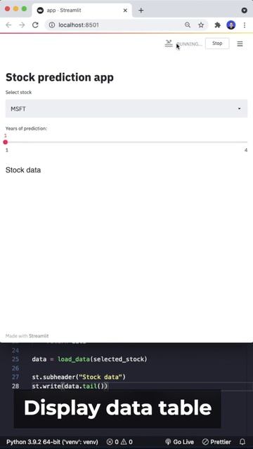 Stock Prediction Web App In Python In 60 Seconds! #Shorts смотреть онлайн