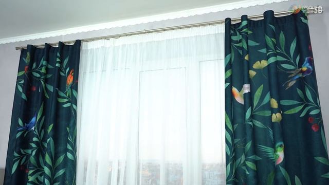 3D Фотошторы «Цапля в ночном саду» смотреть онлайн