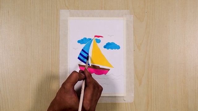 Simple Painting Ideas for Beginners Poster/Easy Painting Hacks /simple boat | exercise 6/kids смотреть онлайн