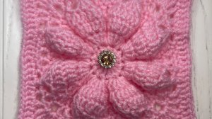 Квадратный Мотив с Выпуклым Цветком Крючком // Просто и Красиво