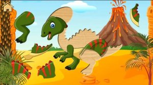 Учим динозавров. Пазлы. Развивающее видео.