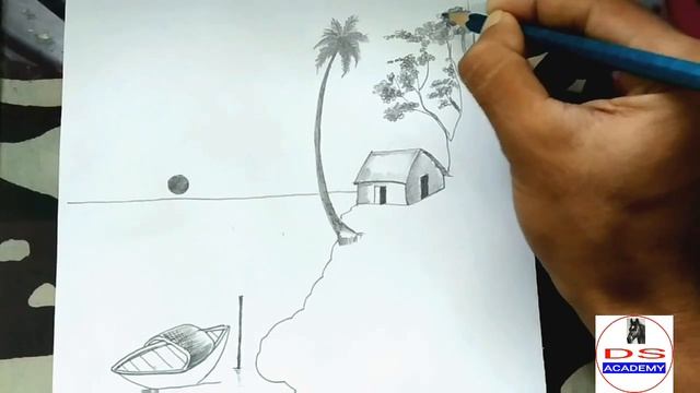 HOW TO DRAW EASY PENCIL LANDSCAPE/HOW TO DRAW PENCIL SCENERY/ NATURAL PICTURE STEP TO STEP FOR BEGI смотреть онлайн