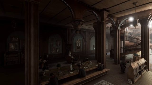 Вечер в библиотеке школы магии и волшебства Хогвартс - Ambient music смотреть онлайн