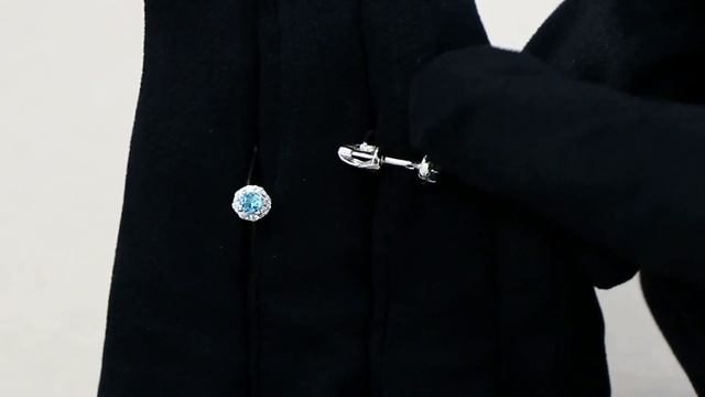 Серебряные серьги AQUAMARINE с топазом и фианитом А4407505А смотреть онлайн