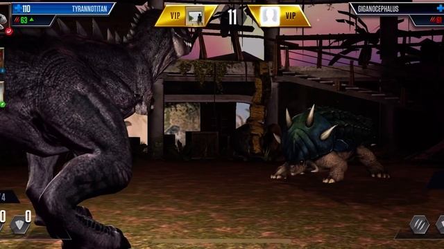 BATTLE BY TYRANNOTITAN - JURASSIC WORLD THE GAME смотреть онлайн